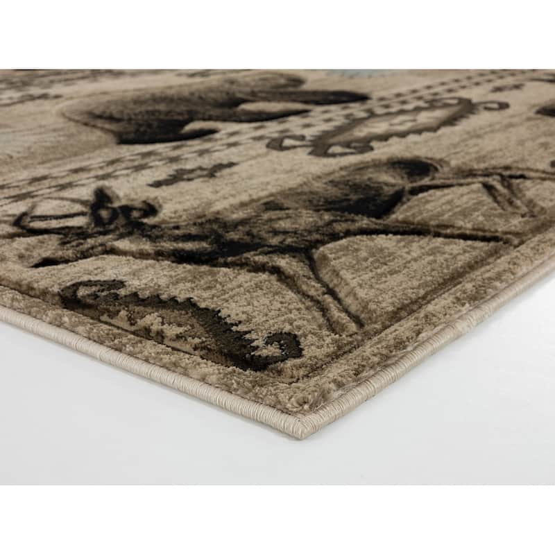 Wild Life Collection Beige/Cream Area Rug