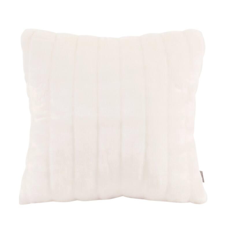 Allan Andrews Square synthetic fur Decorative Throw Pillow Cover - White
