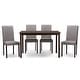 preview thumbnail 1 of 2, Porch & Den Devin Contemporary 5-piece Grey Fabric Upholstered Grid-tufting Dining Set Grey
