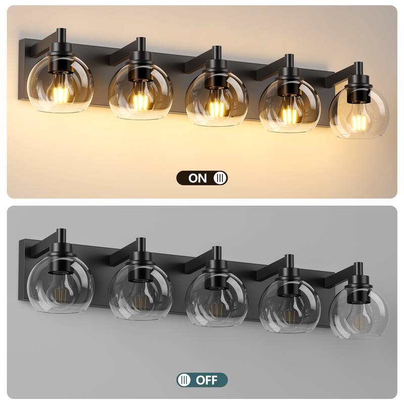 Industrial 5-Light Bathroom Vanity Light