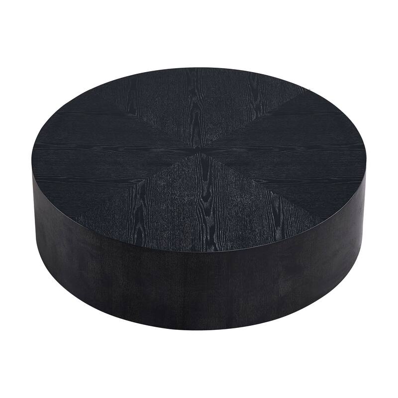 35.43 Inch Modern Round Coffee Table Coffee Table for Living Room,Drum Center Table for Apartment, No Need Assembly