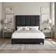 preview thumbnail 16 of 14, Bridgevine Home Tall Granite Dark Grey Square Headboard Upholstered Platform Bed