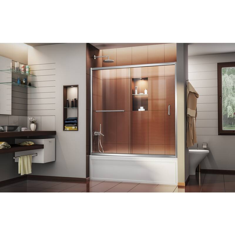 DreamLine Infinity-Z 56-60 in. W x 58 in. H Semi-Frameless Sliding Tub Door - 56" - 60" W