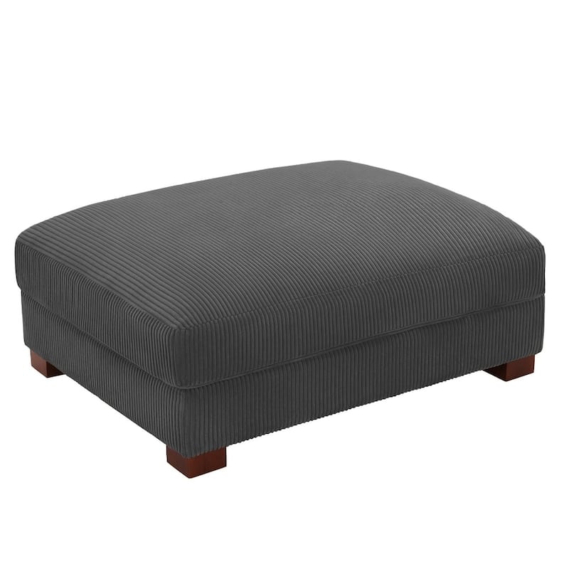 Modern Oversized striped Corduroy Ottoman