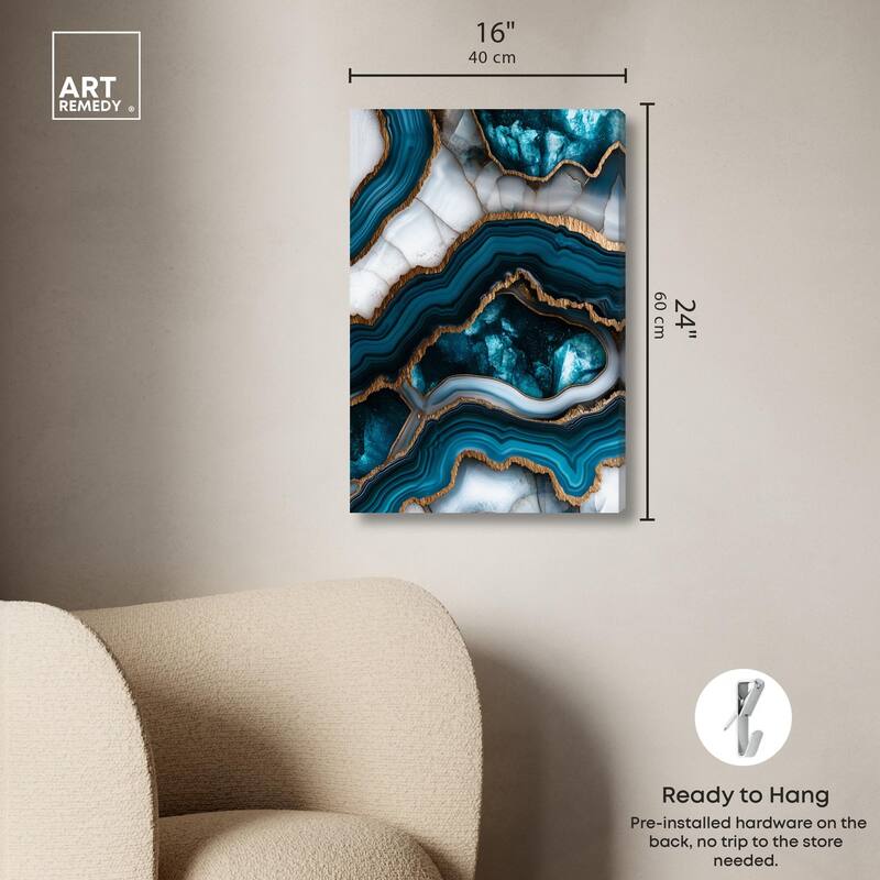 Teal Tectonic III Canvas by Art Remedy, Gallery Wrapped