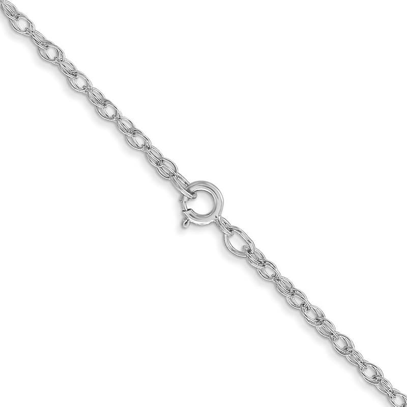 Curata 14k White Gold Carded 1.35mm Cable Rope Chain Necklace (Spring Ring) Options: 16 18 20 24