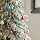preview thumbnail 41 of 42, Glitzhome Pre-Lit Flocked Pencil Spruce Artificial Christmas Tree with Warm White Lights