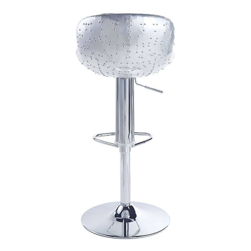 Bailee Vintage Brown and Aluminum Adjustable Stool with Swivel