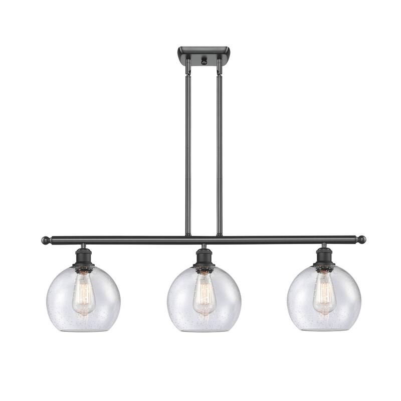 Innovations Lighting 516-3I-11-36 Athens Linear Athens 3 Light 36" - Matte Black / Seedy