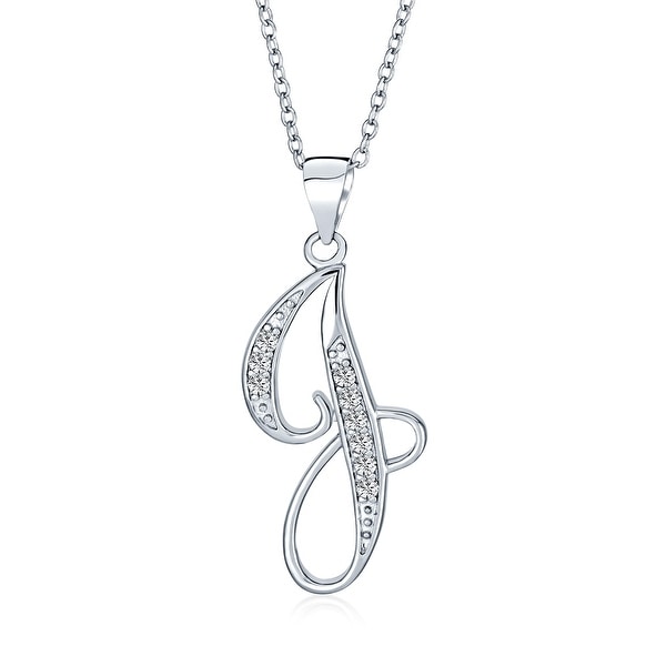 Silver necklace with j initial sales