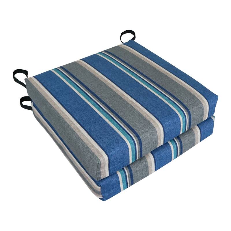 16-inch Indoor/Outdoor Chair Cushions (Set of 2) - 16 x 16 - Sovaro Denim