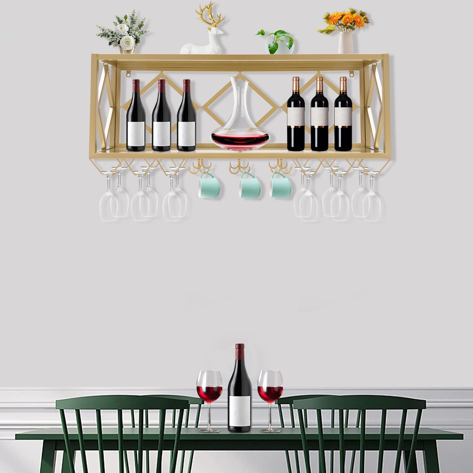 Floating Shelves Wall Mounted Inverted Wine Glass Rack Bed Bath Beyond 38391949