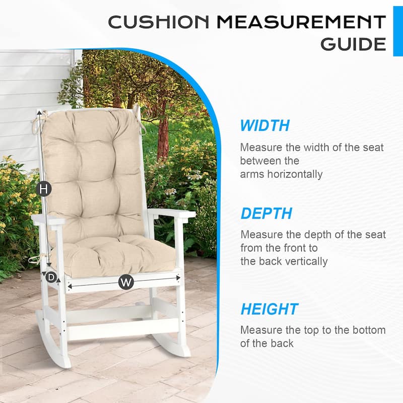 Aoodor Outdoor 42"x 20" x5" Tufted Back Cushions Patio Replacement Chair Cushion, Set of 2