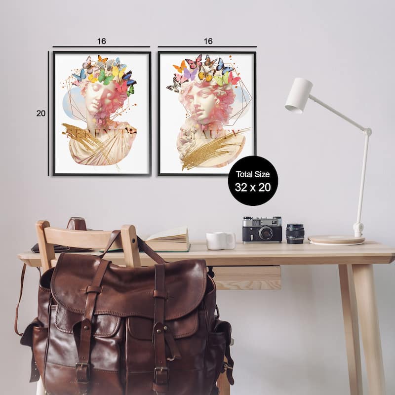 Stupell Serenity & Beauty Glam Collages Framed Giclee Art Design By Susan Arnot (Set of 2)