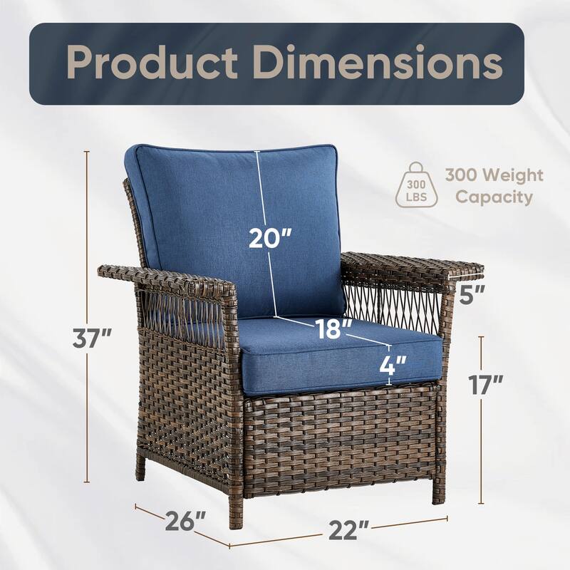 Pocassy Outdoor Swivel Chairs with Sofa Chair Ottoman and Table Set