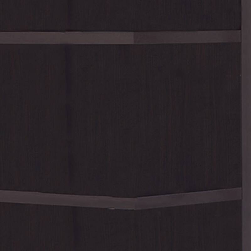 Radiant Brown Wooden Corner Bookcase - 71 H x 19.75 W x 15.75 L