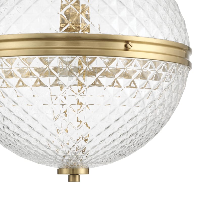 Hunter Bay Hollow Alturas Gold with Clear Glass 1 Light Pendant - Transitional, Modern - Kitchen, Dining Room, Entryway