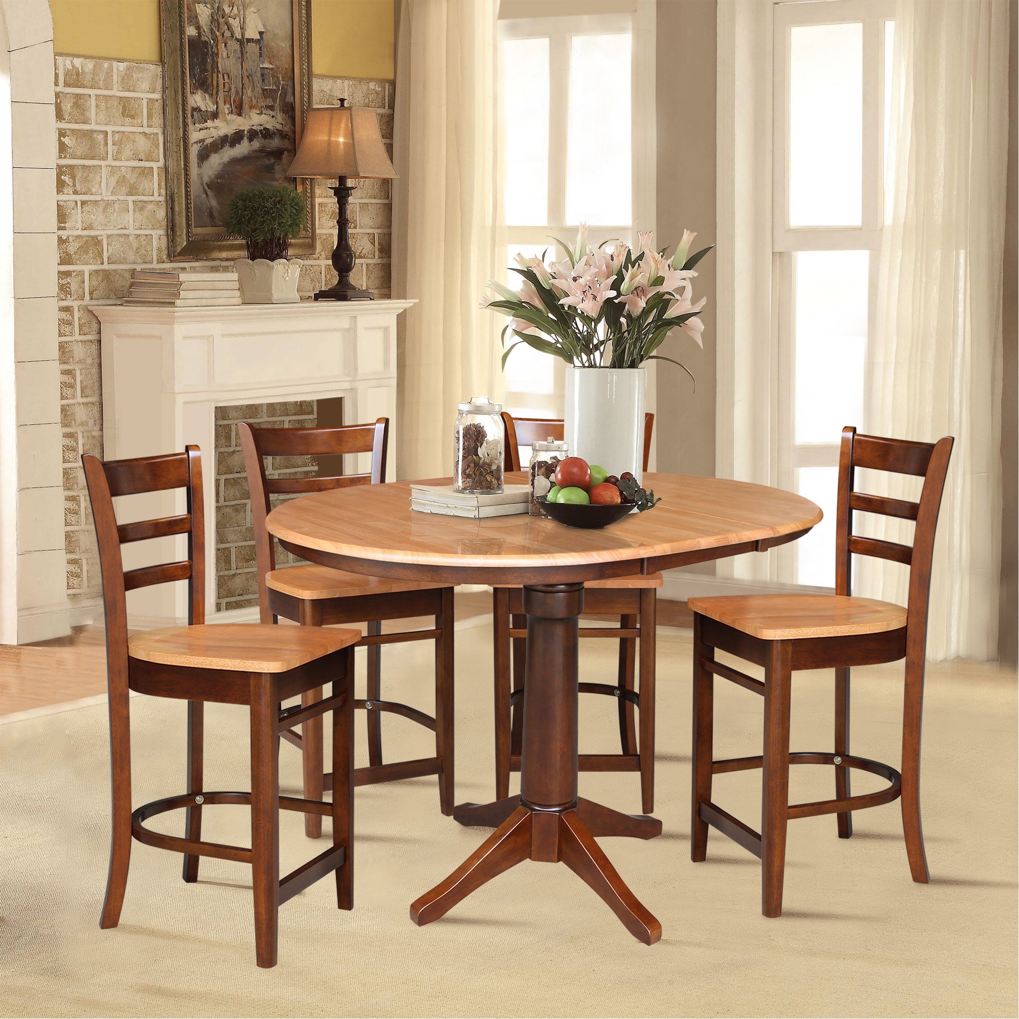 Tall round dining table for 4 outlet
