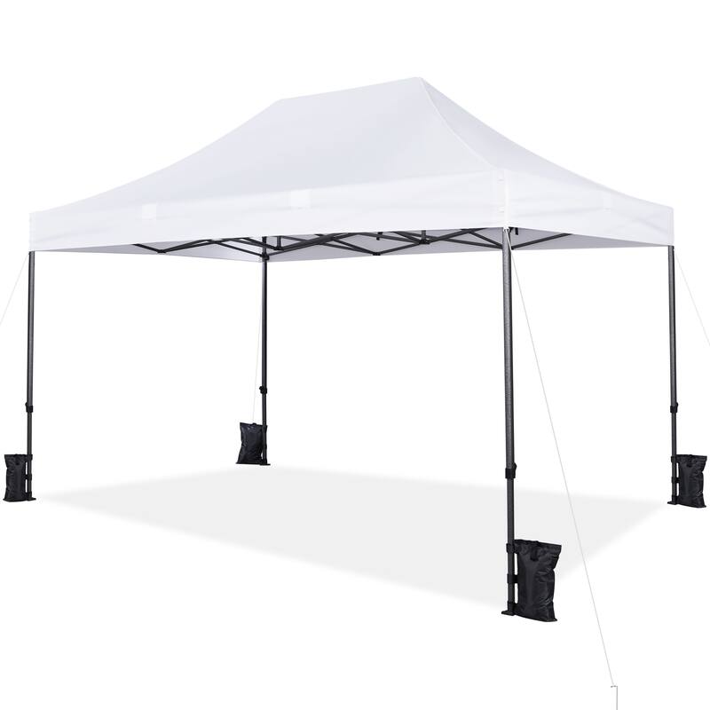 Yaheetech 10x15ft Pop Up Canopy Tent with Metal Frame for Outdoor - White