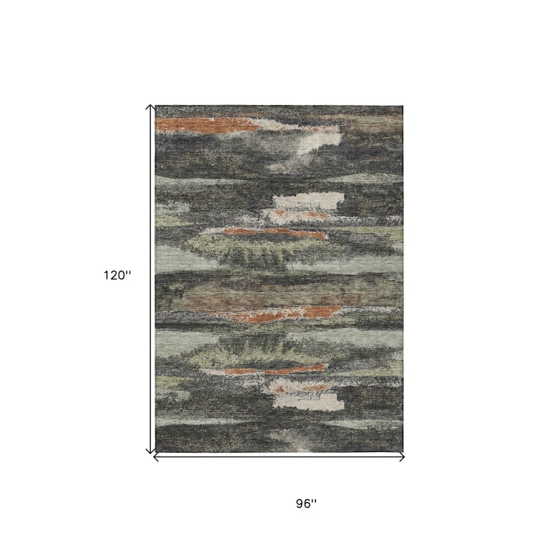 HomeRoots Abstract Transitional Rectangle Outdoor Rug