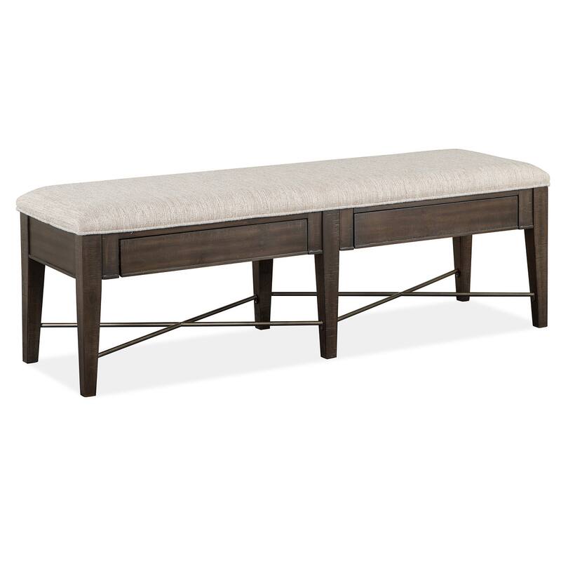 Magnussen Home Westley Falls Graphite Upholstered Bench - 58''W x 17''D x 19''H - 58''W x 17''D x 19''H - Graphite