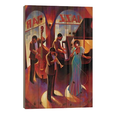 At The Top Print On Wood by Keith Mallett - Multi-Color
