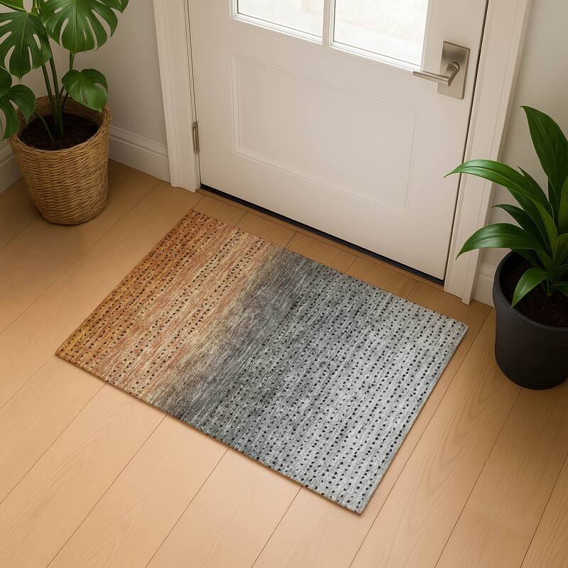 Premium Washable Super Soft Ombre Modern Mayfield Rug - Copper - 1'8" x 2'6"