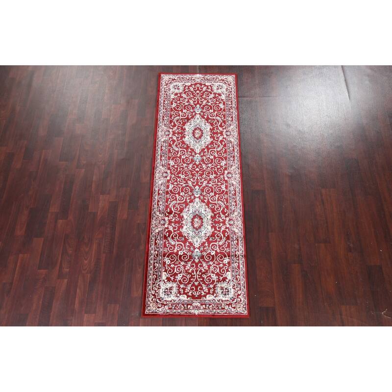 Red Floral Medallion Transitional Turkish Rug Oriental Carpet