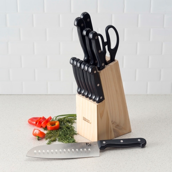 13 Piece Knife Set with Block in Black. Opens flyout.