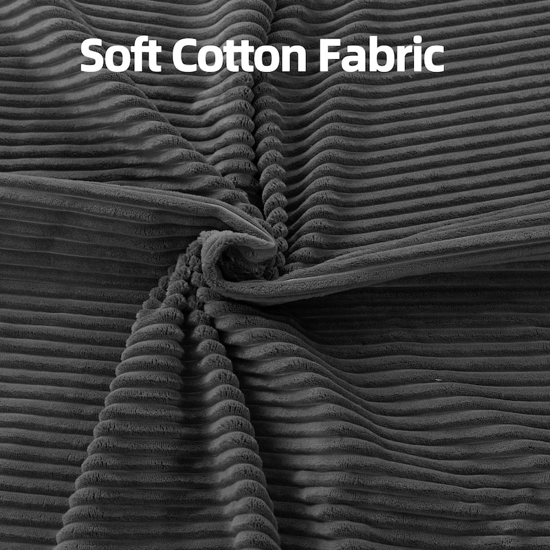 3-Seater Sectional Sofa with Movable Ottoman, Modern Living Room Couch