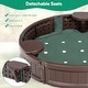 preview thumbnail 6 of 8, Costway 4F Wooden Sandbox w/Built-in Corner Seat, Cover, Bottom Liner - See Details
