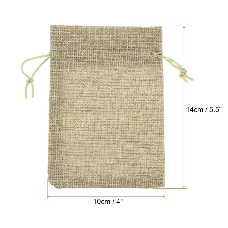 25Pcs Drawstring Burlap Gift Bags 4" x 5.5" Linen Sack Jewelry Pouches - 4" x 5.5" - Natural