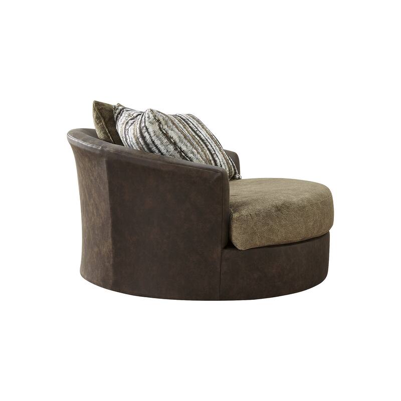 Signature Design by Ashley Alesbury Chocolate Oversized Swivel Accent Chair - 57"W x 56"D x 40"H