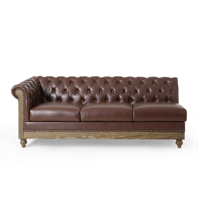Castalia Chesterfield Tufted 7-seat Sectional Sofa by Christopher Knight Home - 114.00" L x 70.00" W x 31.50" H