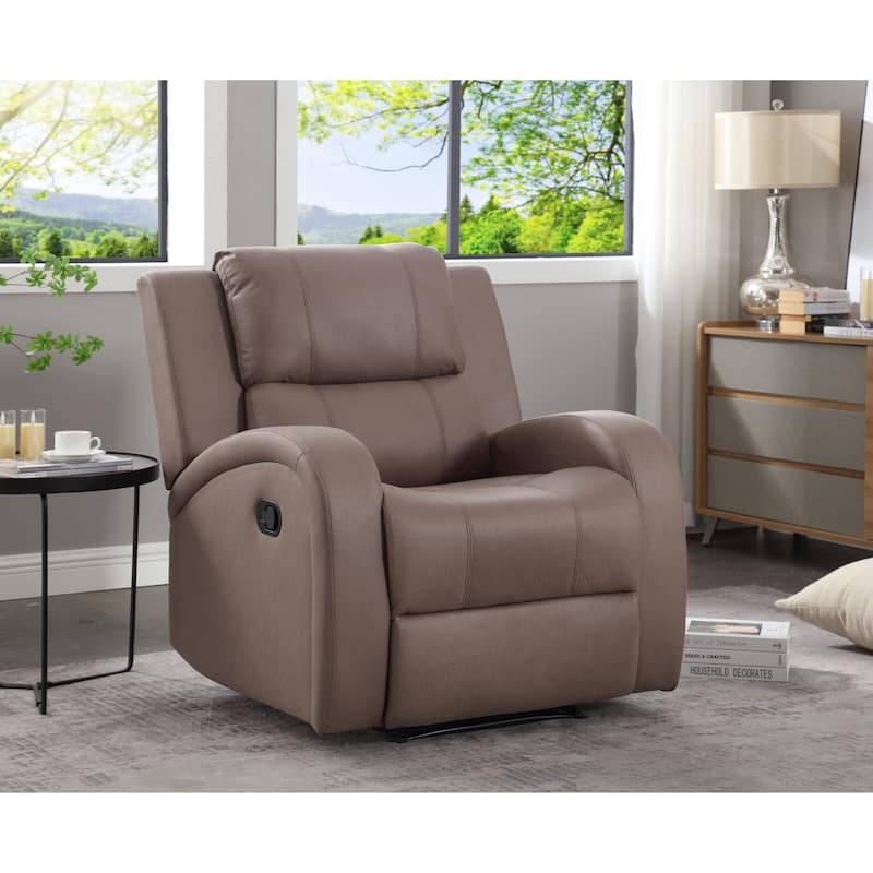 Modern Soft and Faux Leather Manual Recliner Chair, Suitable for Living room, Study, or Bedroom