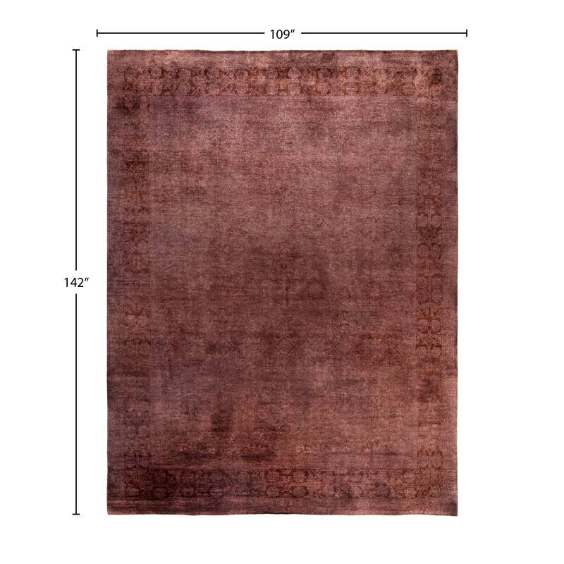 Overdyed One-of-a-Kind Hand-Knotted Area Rug - Purple - 9' 1" x 11' 10"