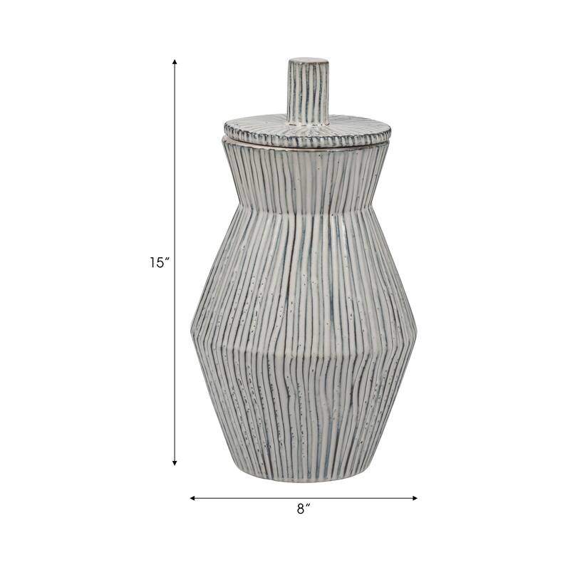 Sagebrook Home's Stoneware Vase Lidded Jar