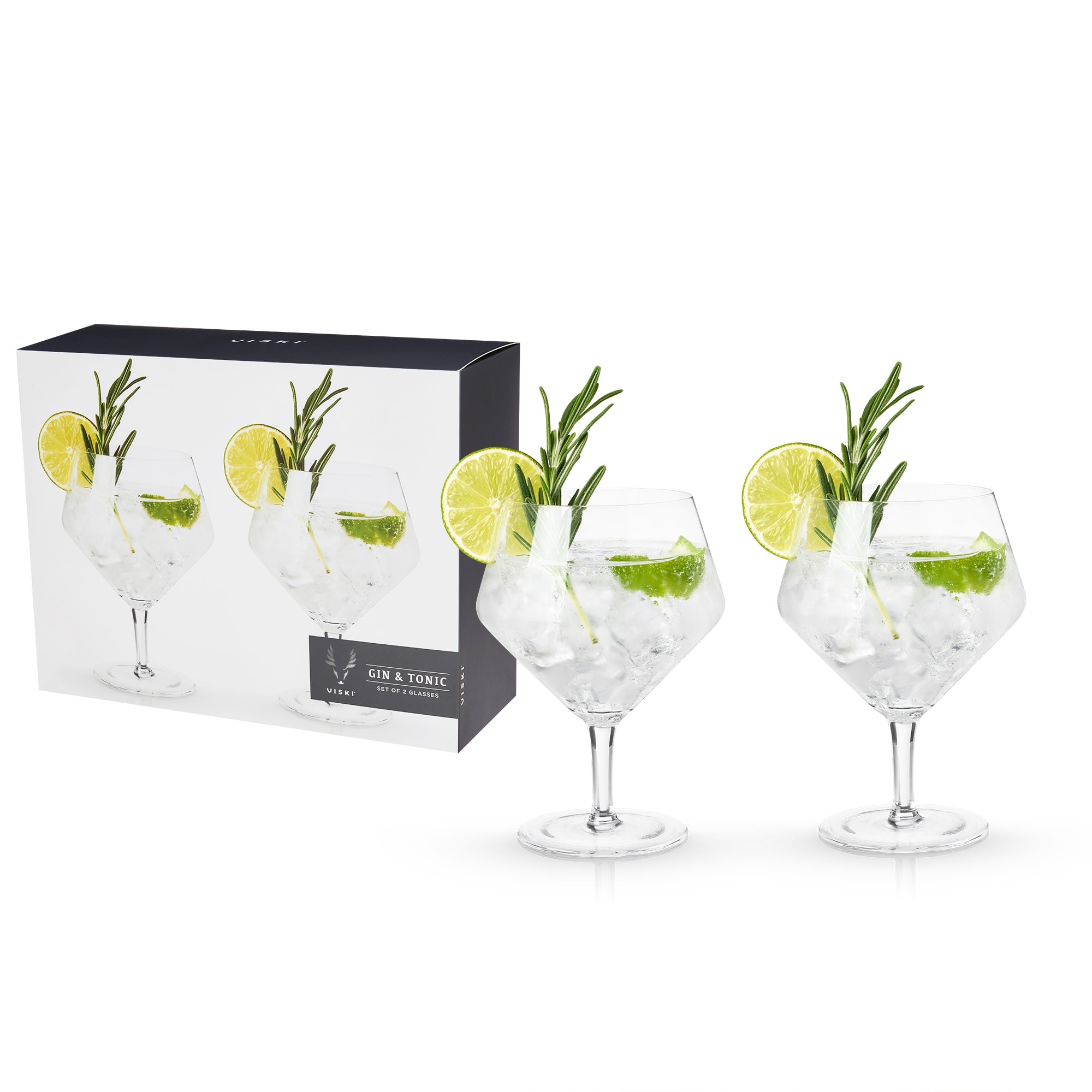 Viski Raye Angled Stemmed Margarita Glasses, Premium Crystal Margarita  Cocktail glasses, Cocktail Bar Accessories, Perfect Cocktail Gift, Set of  2, 12oz