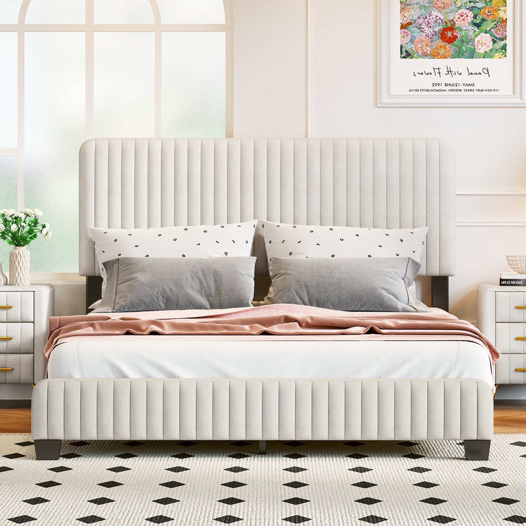 Fuiloro upholstered platform hotsell bed