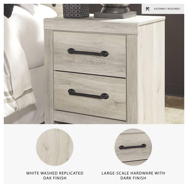 Drystan Two Drawer Casual Night Stand