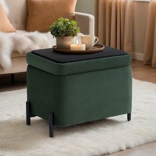 Studio Living Kendari Small Storage Ottoman in Velvet Fabric