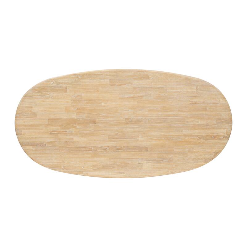 NPD Furniture Aniston 92.5 Inch Oval Dining Table - Natural Whitewash