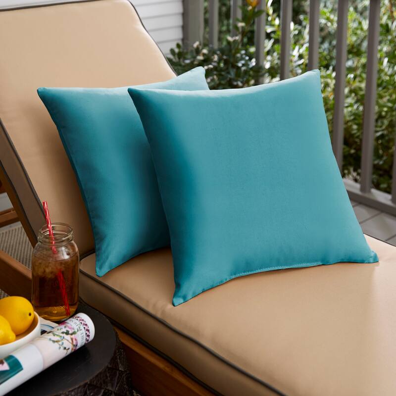 Sorra Home Sloane Aqua Blue 20 x 20-inch Indoor/ Outdoor Knife Edge Pillow Set