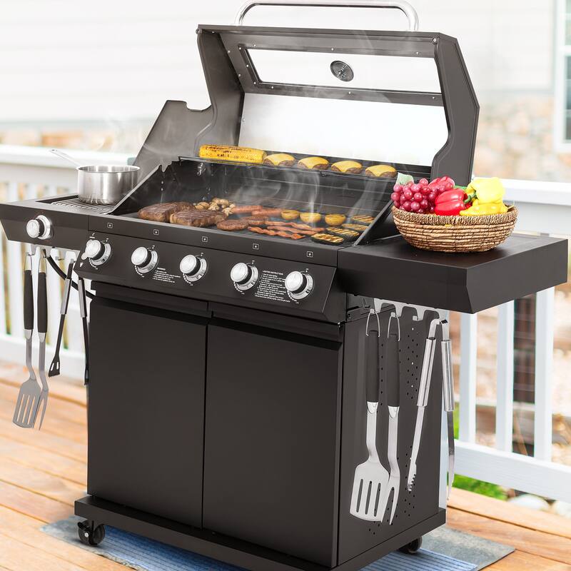 Royal Gourmet GEA5001H 5-Burner Gas Grill, With Infrared Side Burner