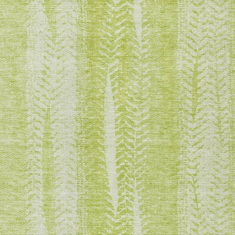 HomeRoots Botanical Leaves Transitional Rectangle Outdoor Rug