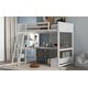 preview thumbnail 25 of 29, Full Size Loft Bed with L-shaped Multi-storage Desk, LED light and USB Charging Station, Storage Bench with 2 Drawers