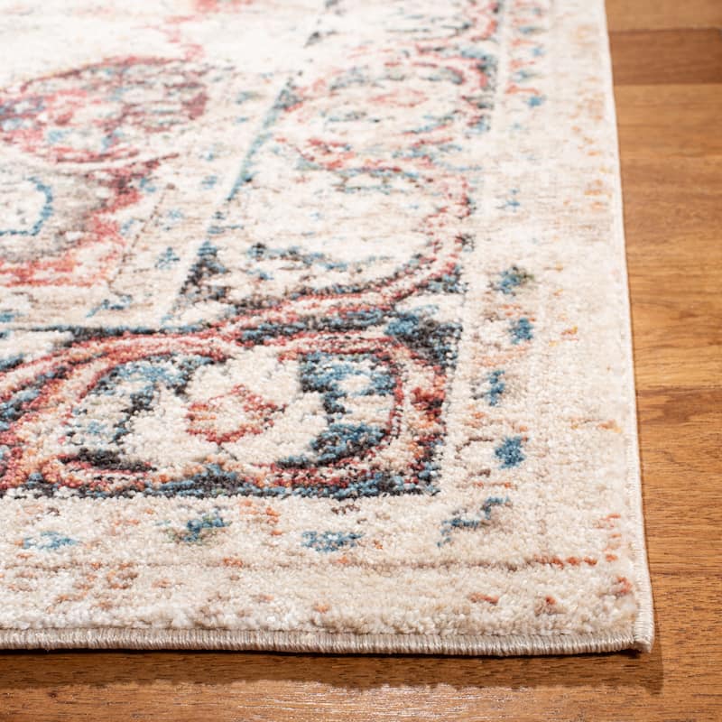 SAFAVIEH Lyric Vintage Medallion Polyester Rug - 2'3" x 4' - Ivory/Burgundy
