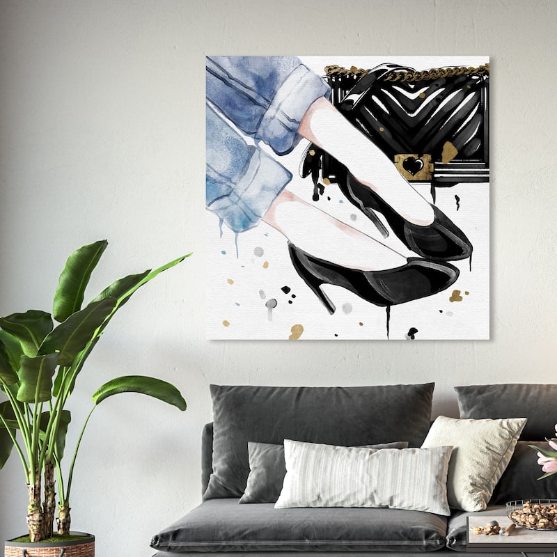 Wynwood Studio Fashion and Glam The Casual Look Black and Glam Wall Art Canvas Print - 40 x 40