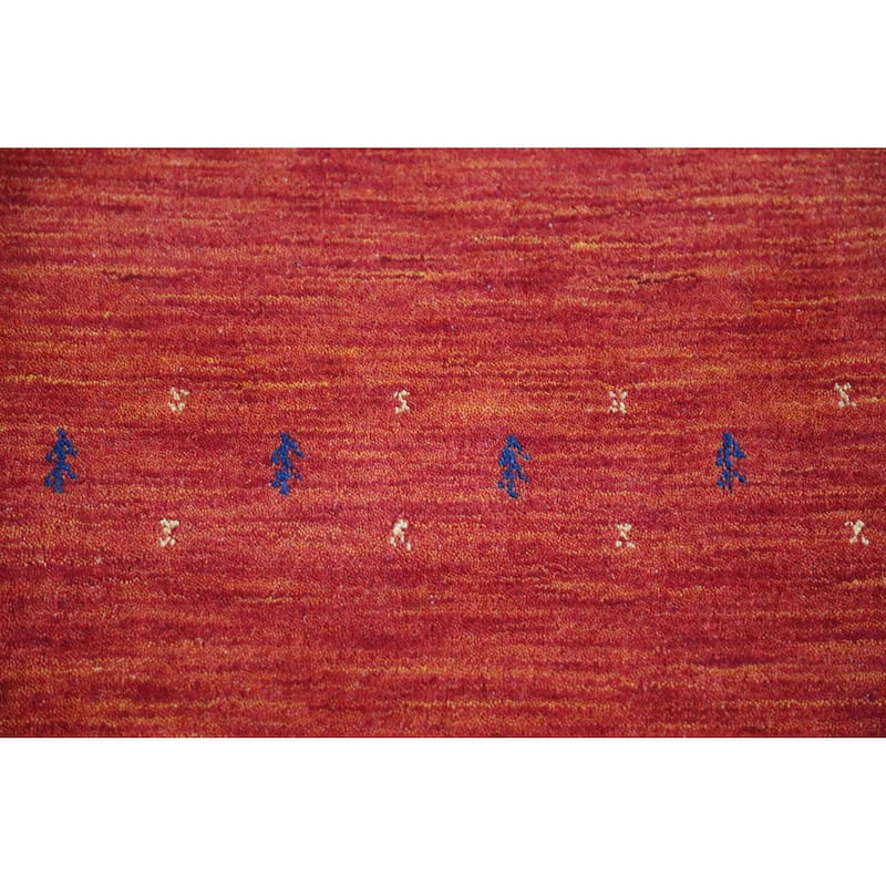 Gabbeh Indian Rug Handmade Orange Tribal Wool Carpet - 4'5" x 6'5"