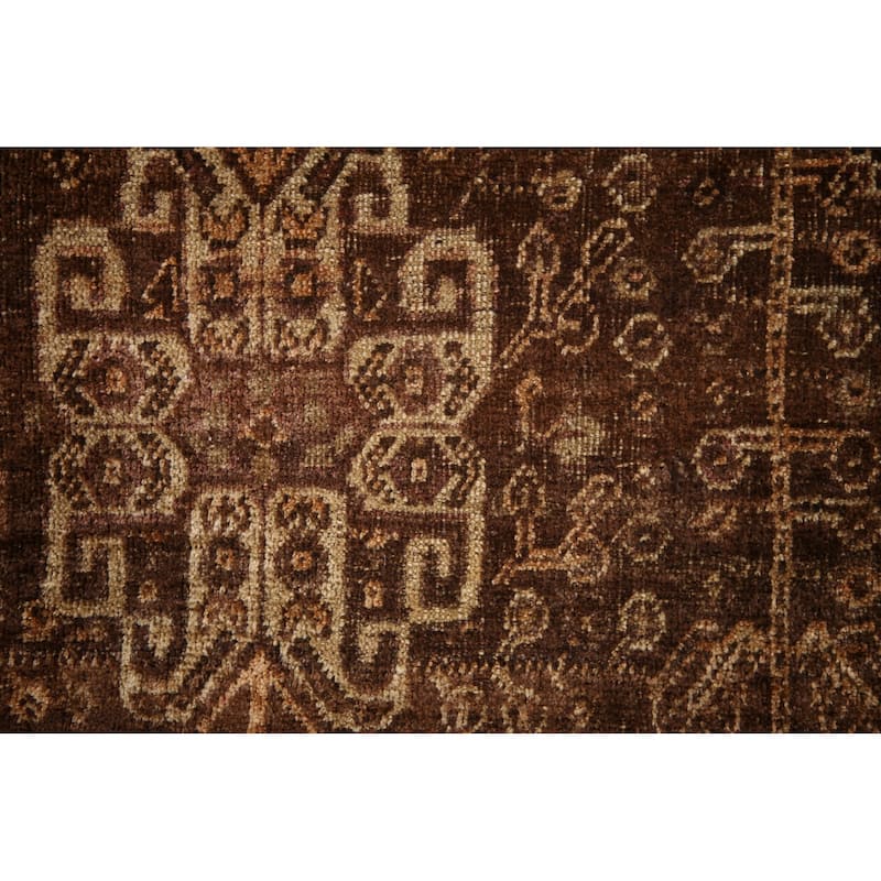Qashqai Persian Antique Rug Hand-Knotted Vegetable Dye Wool Carpet - 4'8"x 7'9"
